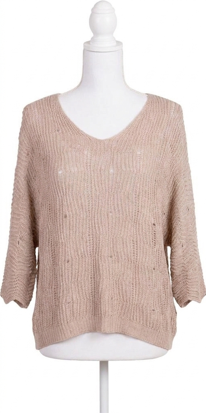 NEW GIGI MODA scacchi knit sweater in beige